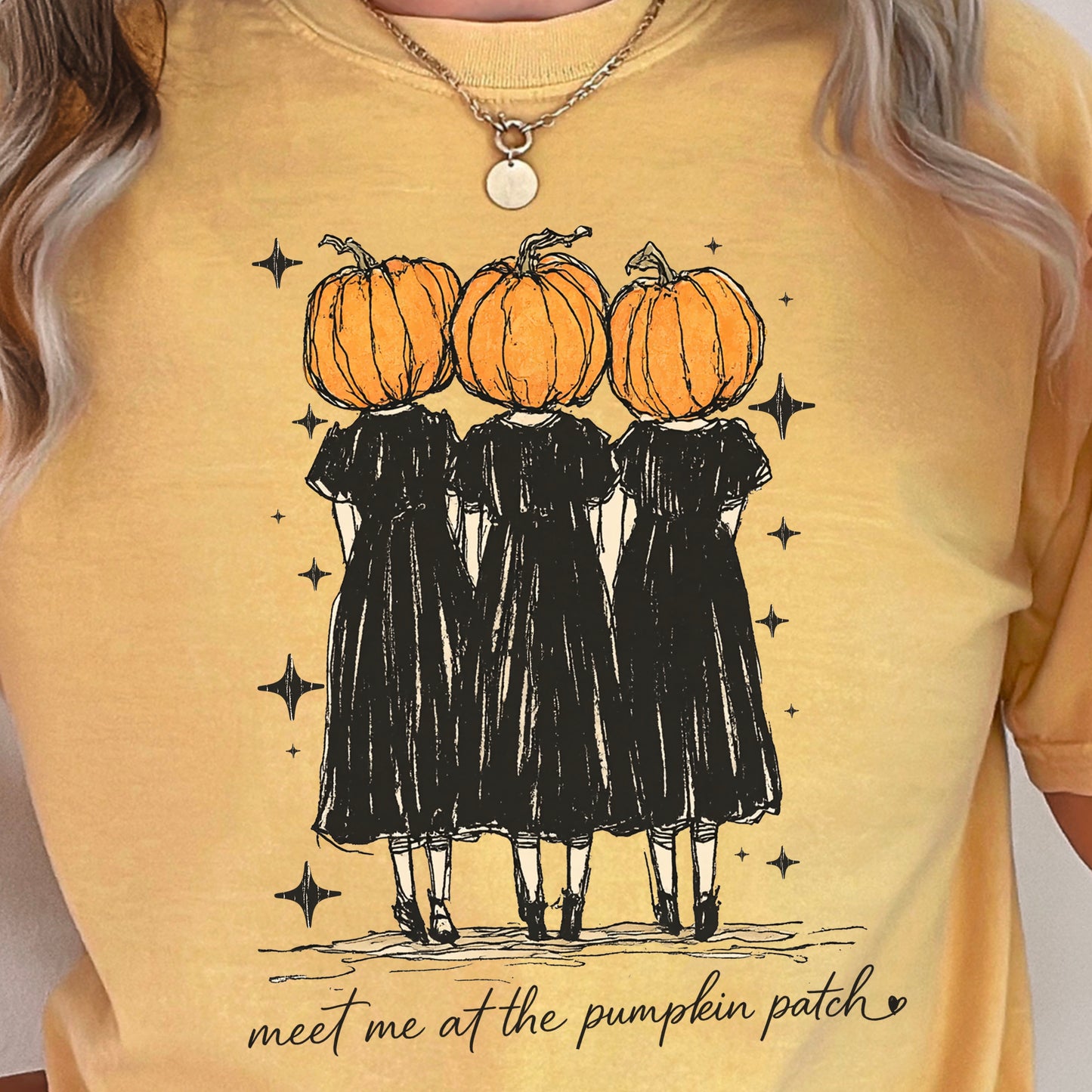 Meet Me At The Pumpkin Patch Halloween Comfort Color Graphic Tee