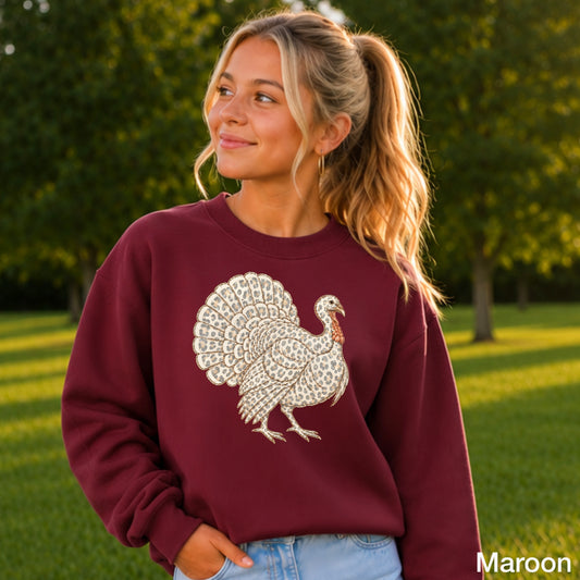 Turkey Thanksgiving Youth Crewneck Sweatshirt
