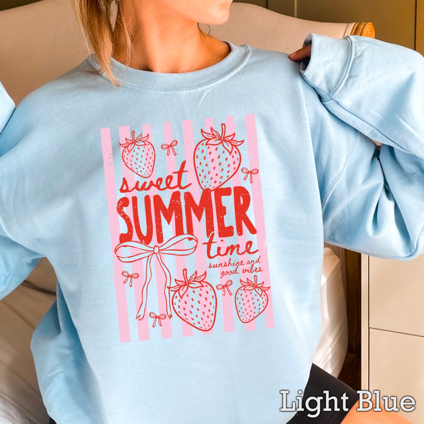 Sweet Summertime Strawberry Crewneck Sweatshirt
