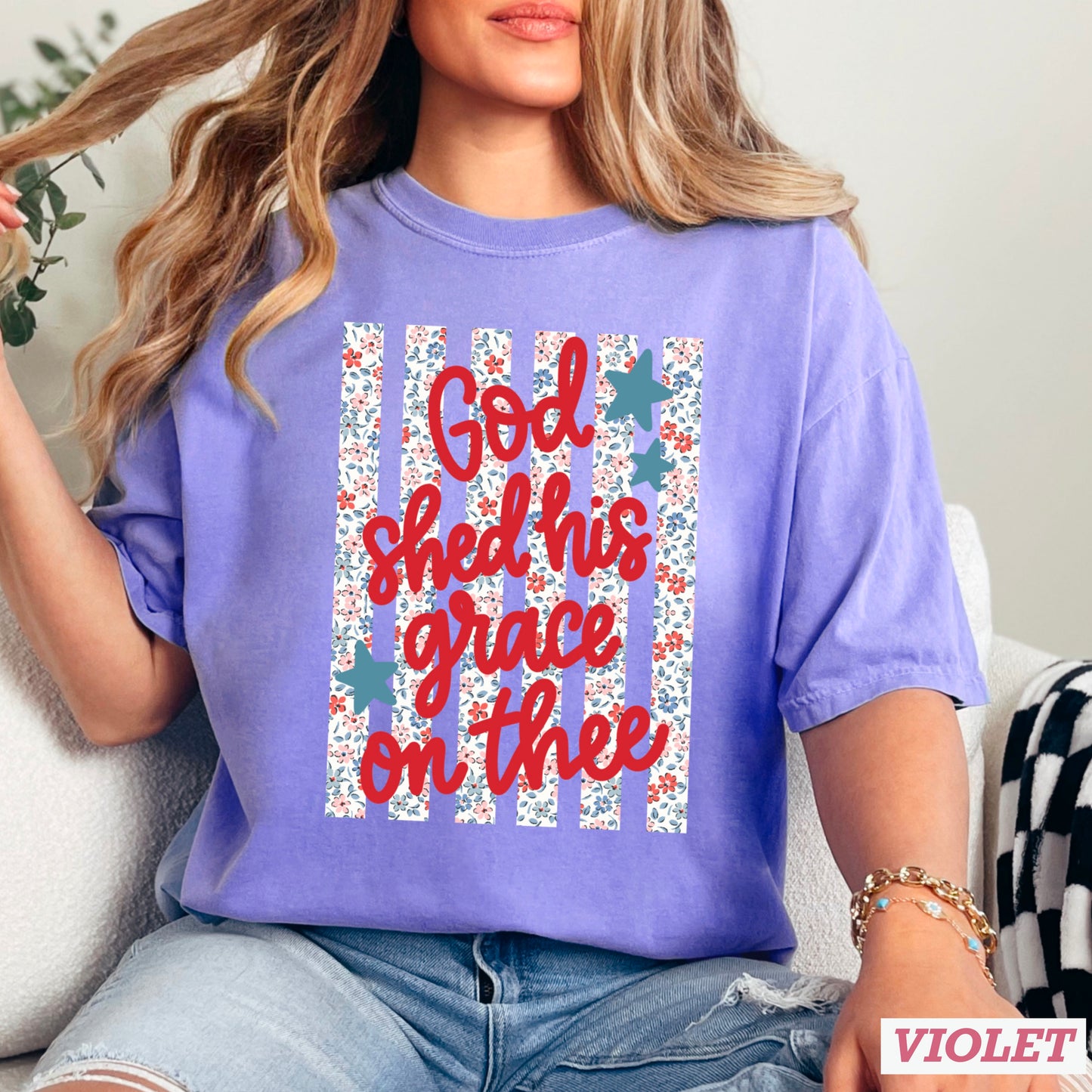 God Shed His Grace On Thee Comfort Color Graphic Tee
