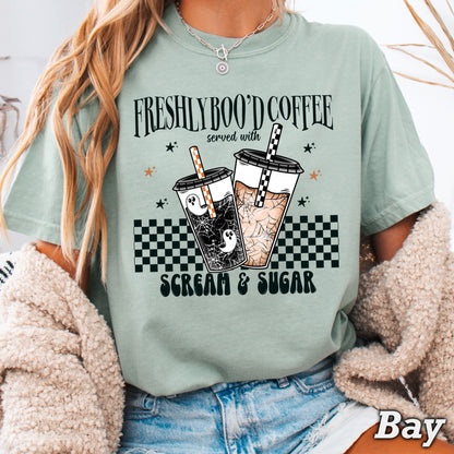 Freshly Boo’d Coffee Halloween Comfort Color Graphic Tee
