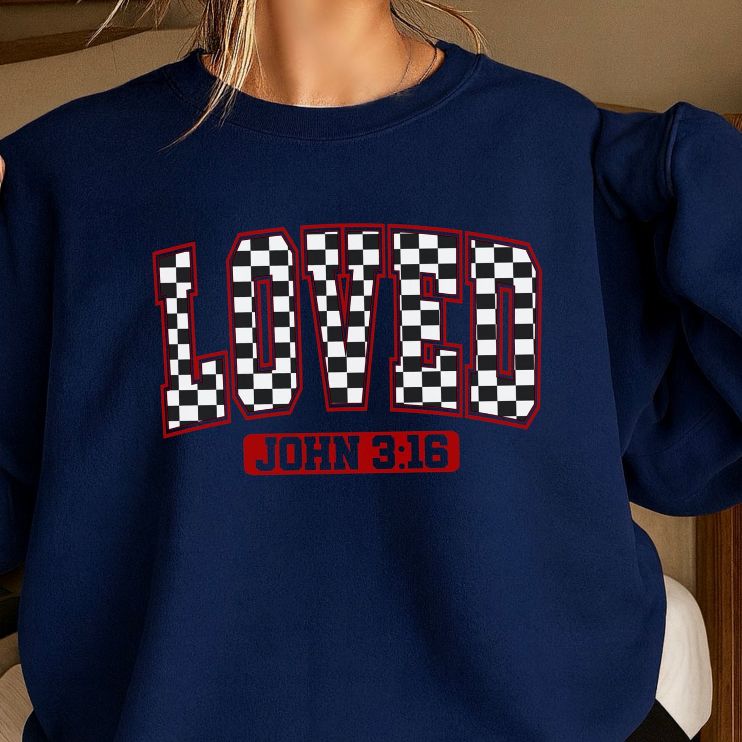 Loved John 3:16 Valentine’s Day Crewneck Sweatshirt