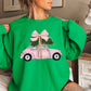 Pink Christmas Car Crewneck Sweatshirt