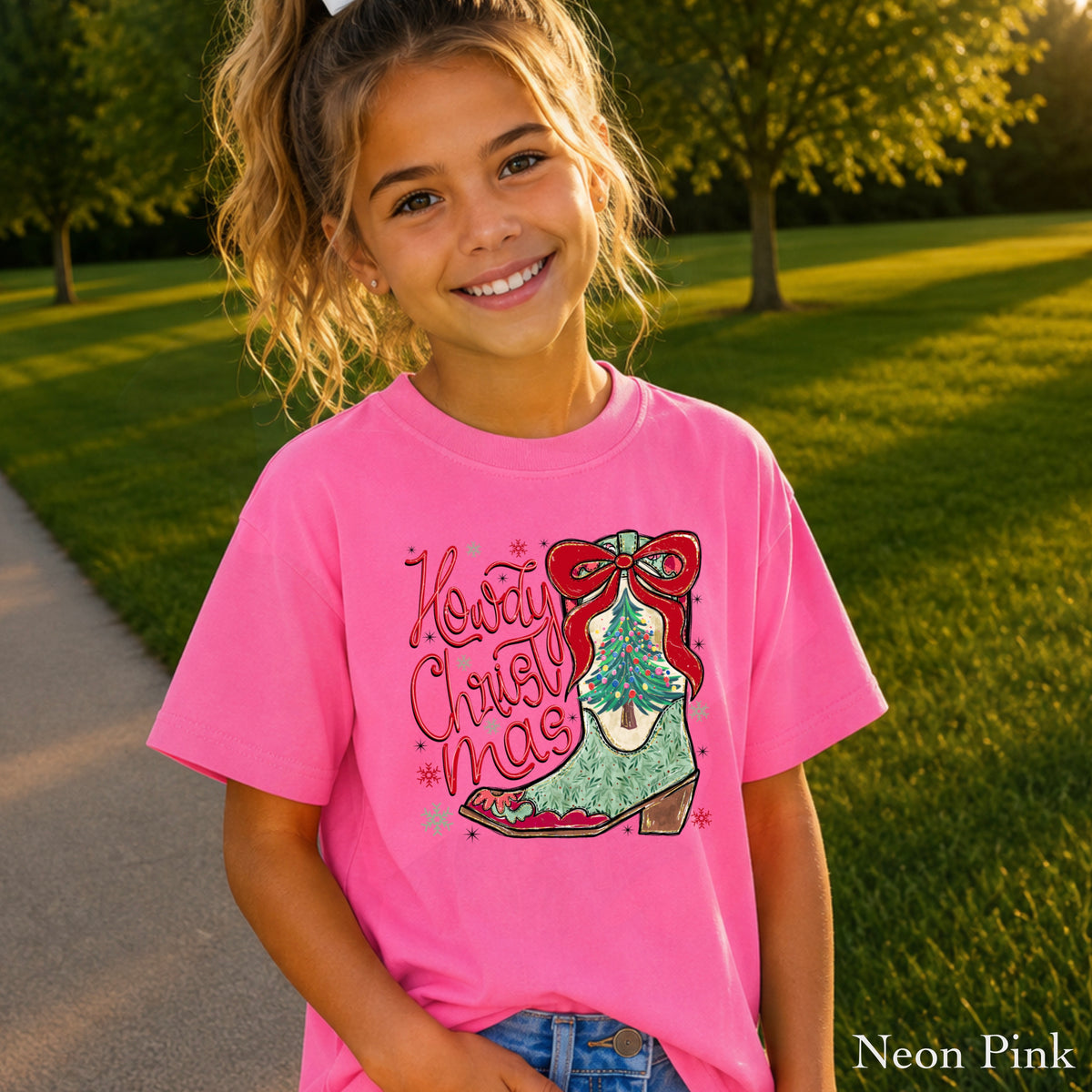 Howdy Christmas Youth Comfort Color T-Shirt