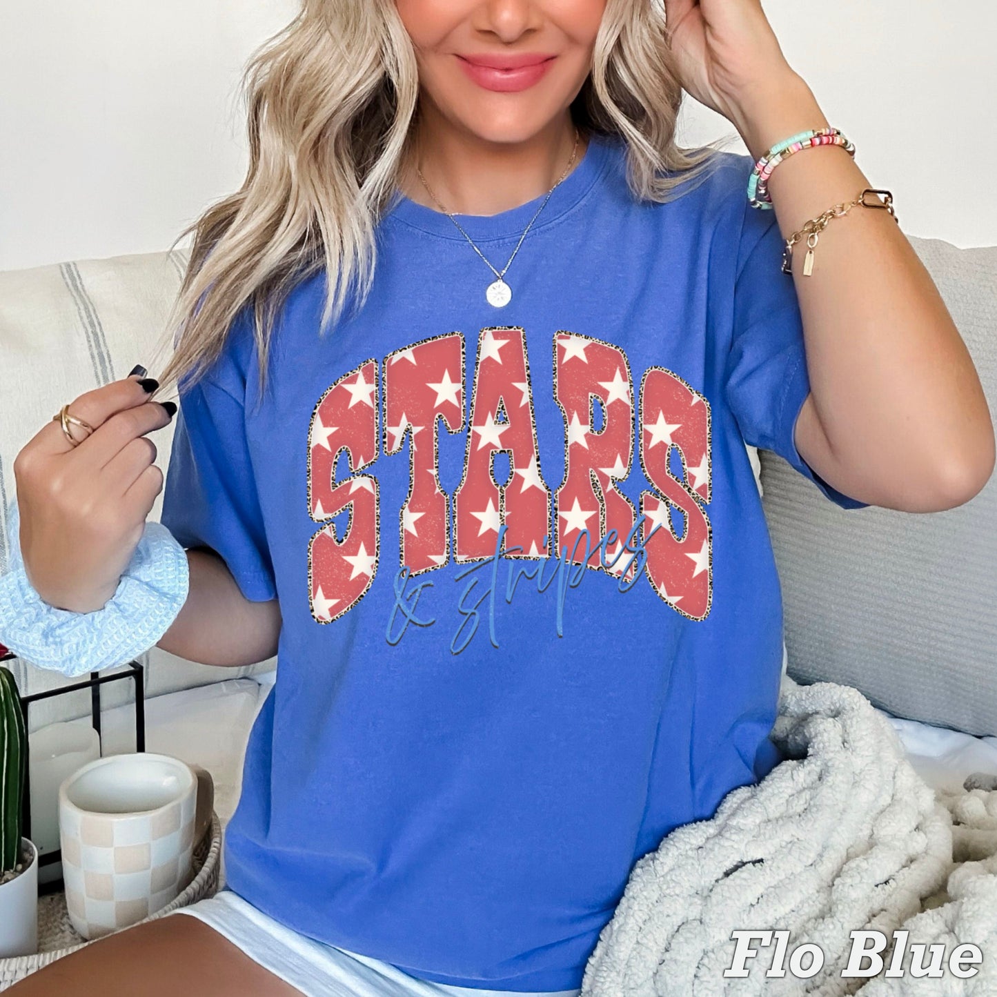 Stars & Stripes July 4th Comfort Color Graphic Tee
