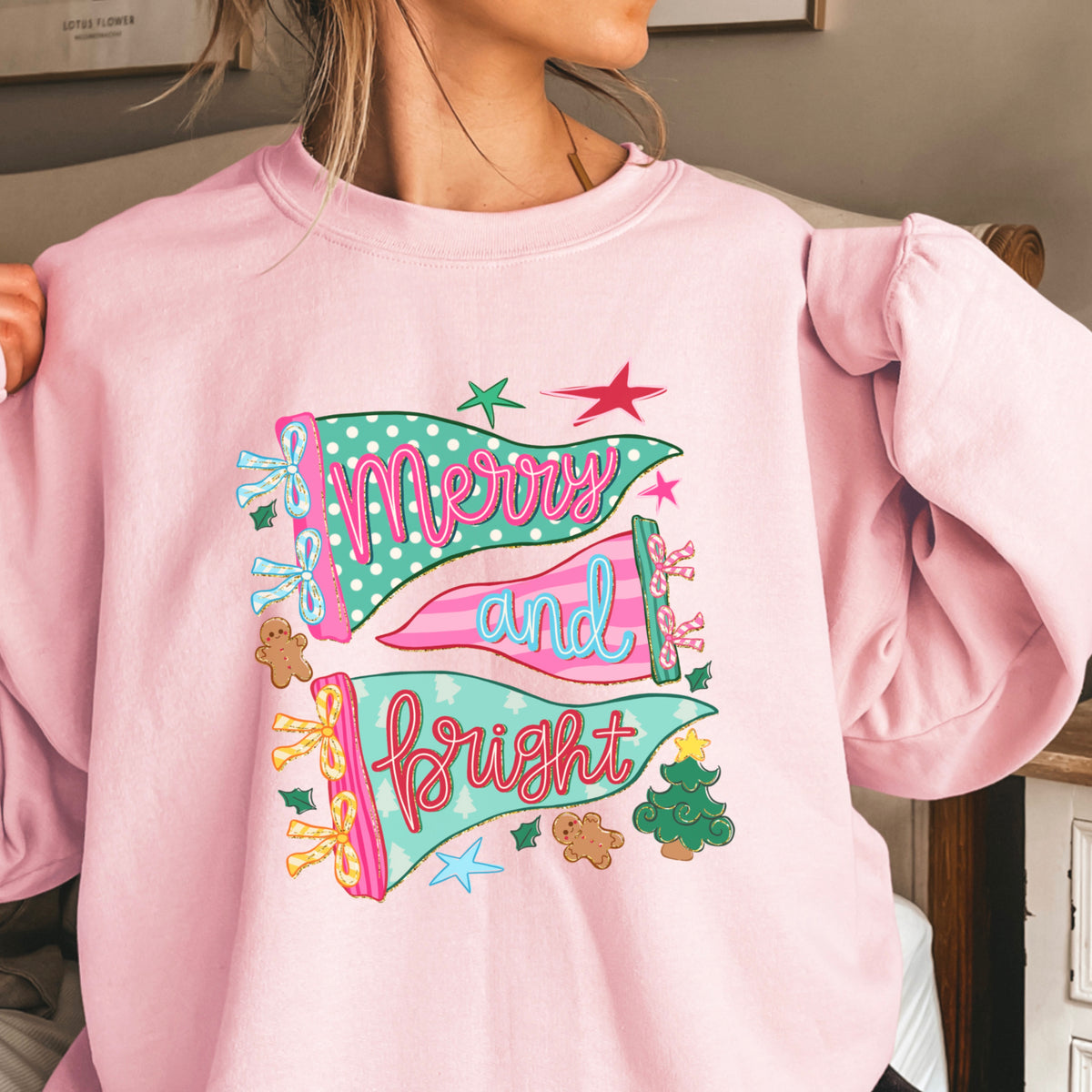 Merry And Bright Christmas Crewneck Sweatshirt