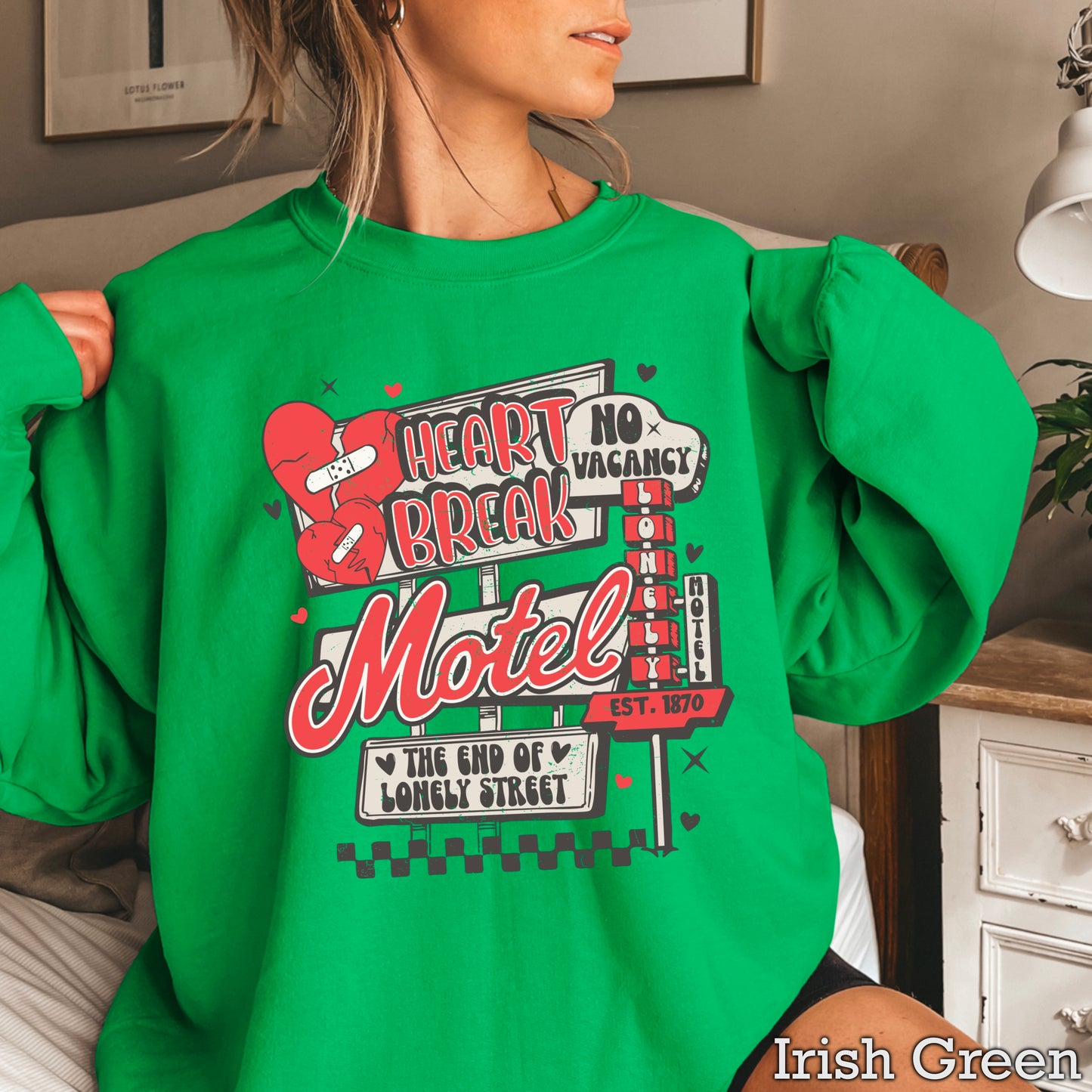 Heart Break Motel Valentine’s Day Crewneck Sweatshirt