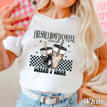Freshly Boo’d Coffee Halloween Comfort Color Graphic Tee