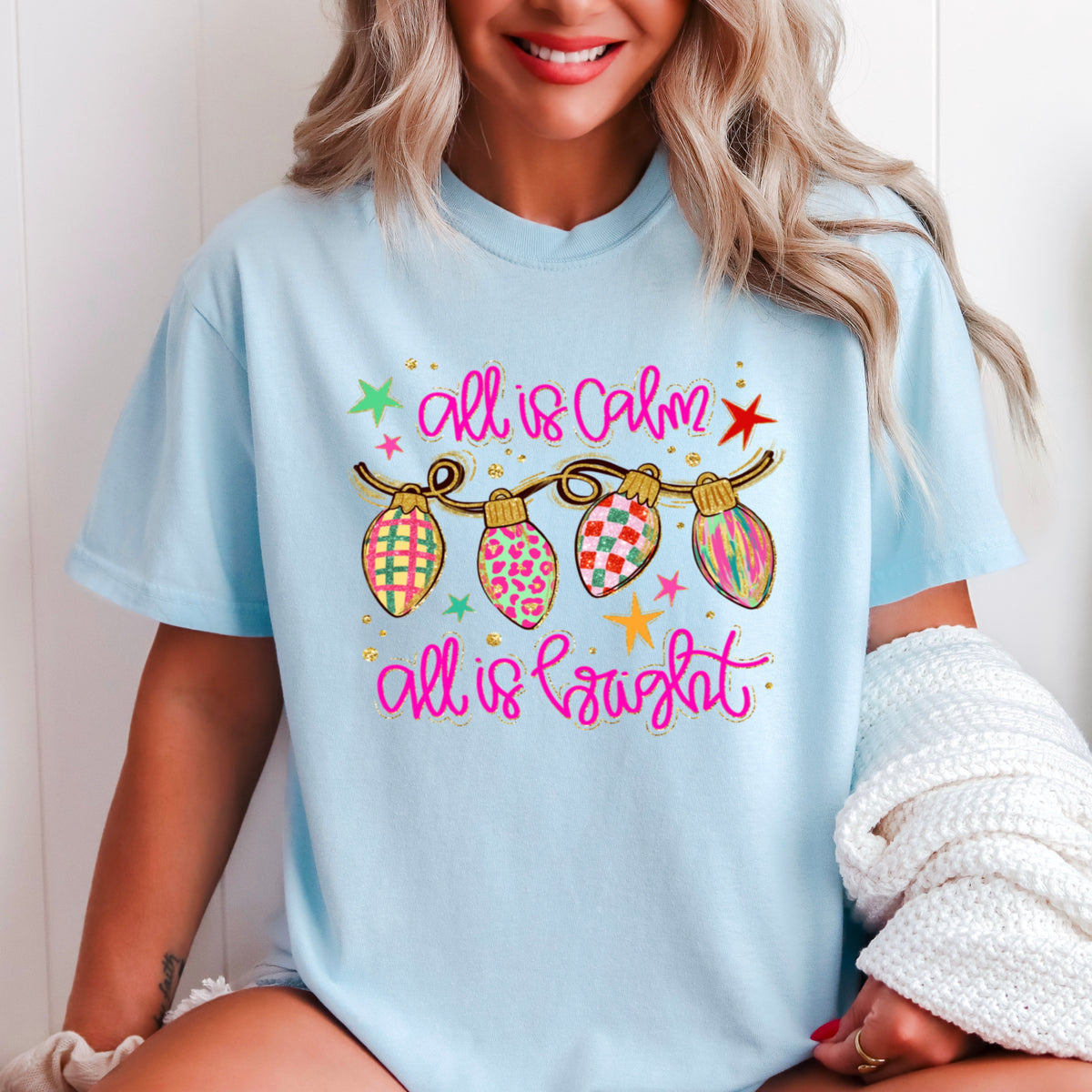 All Is Calm Christmas Comfort Color Graphic Tee