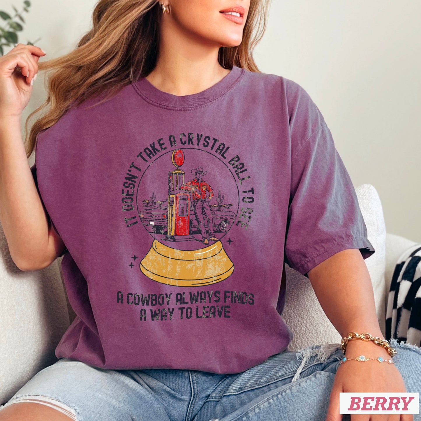 A Cowboy Finds A Way To Leave Western Comfort Color Graphic Tee