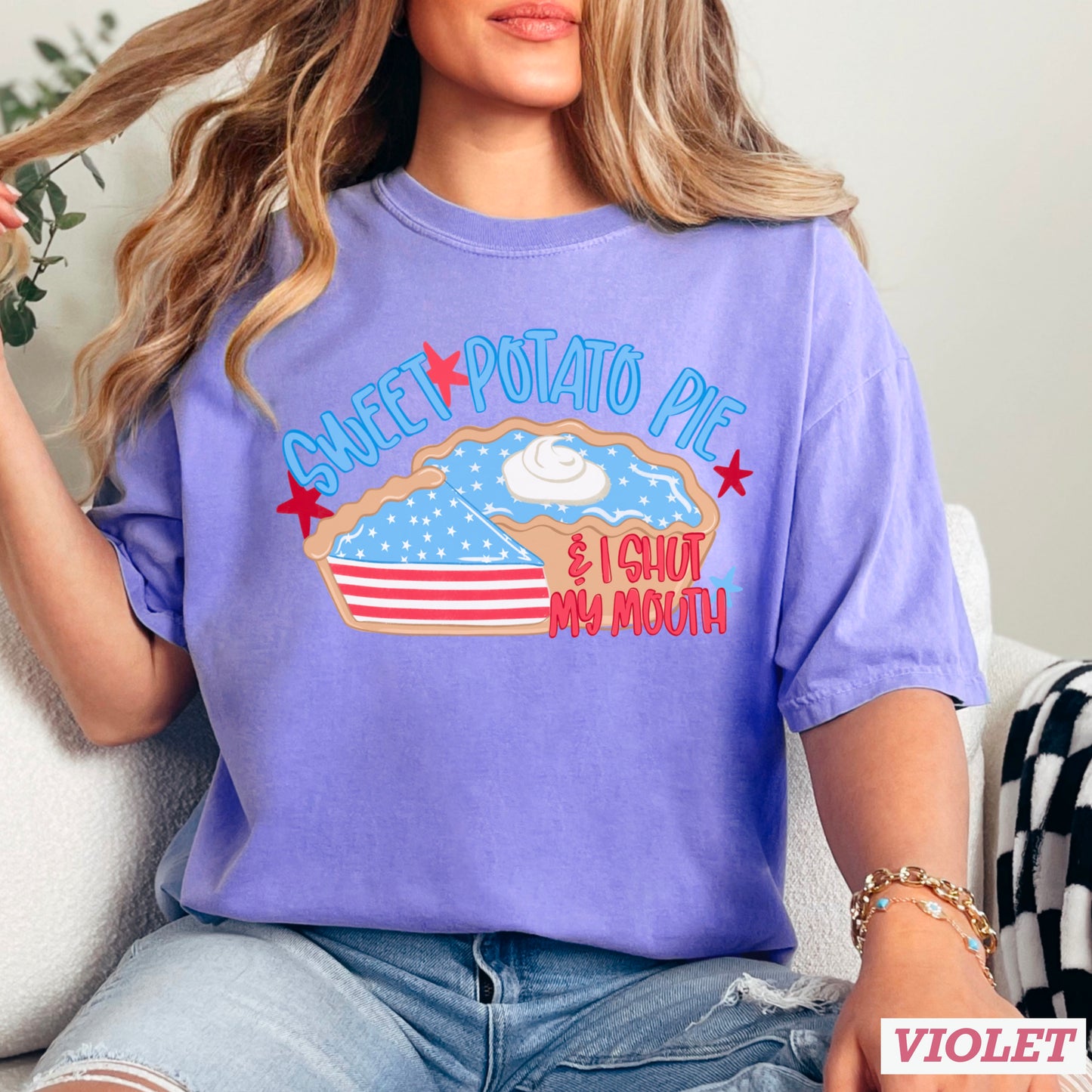 Sweet Potato Pie Patriotic Comfort Color Graphic Tee