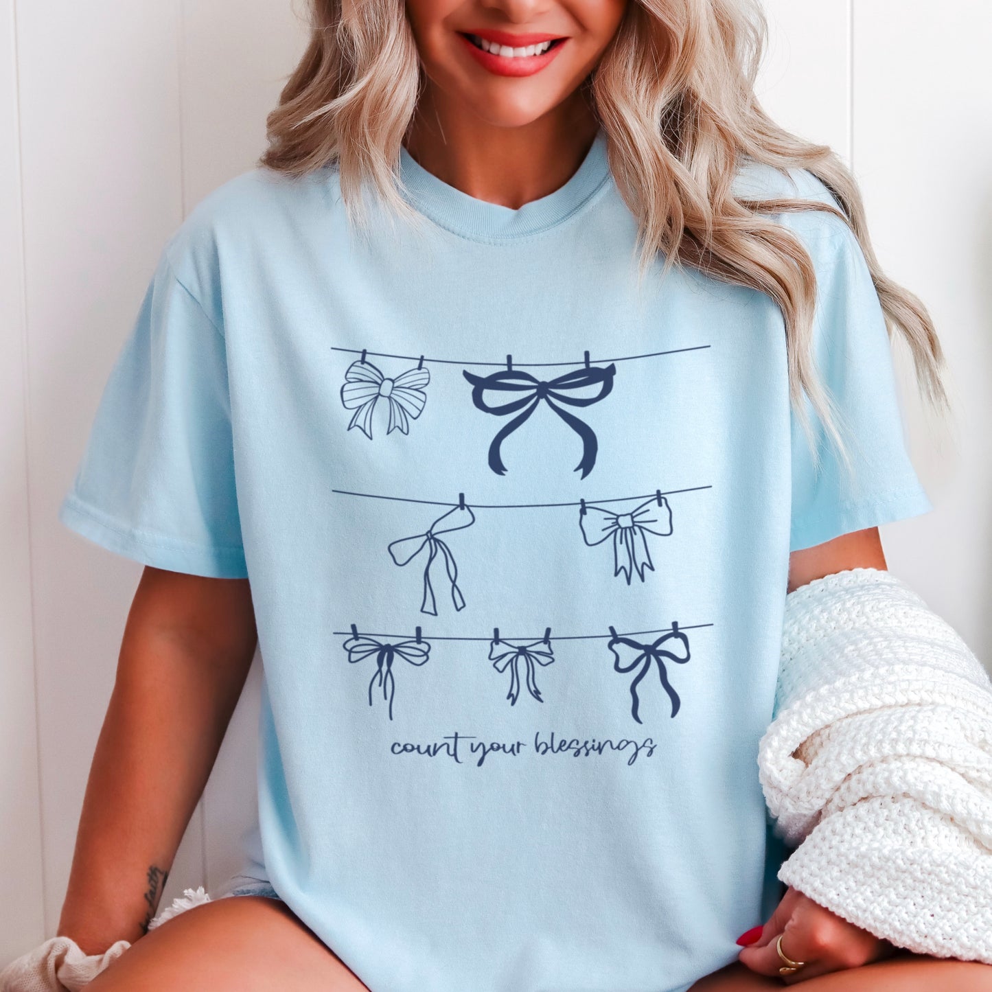 Count Your Blessings Christian Comfort Color Graphic Tee