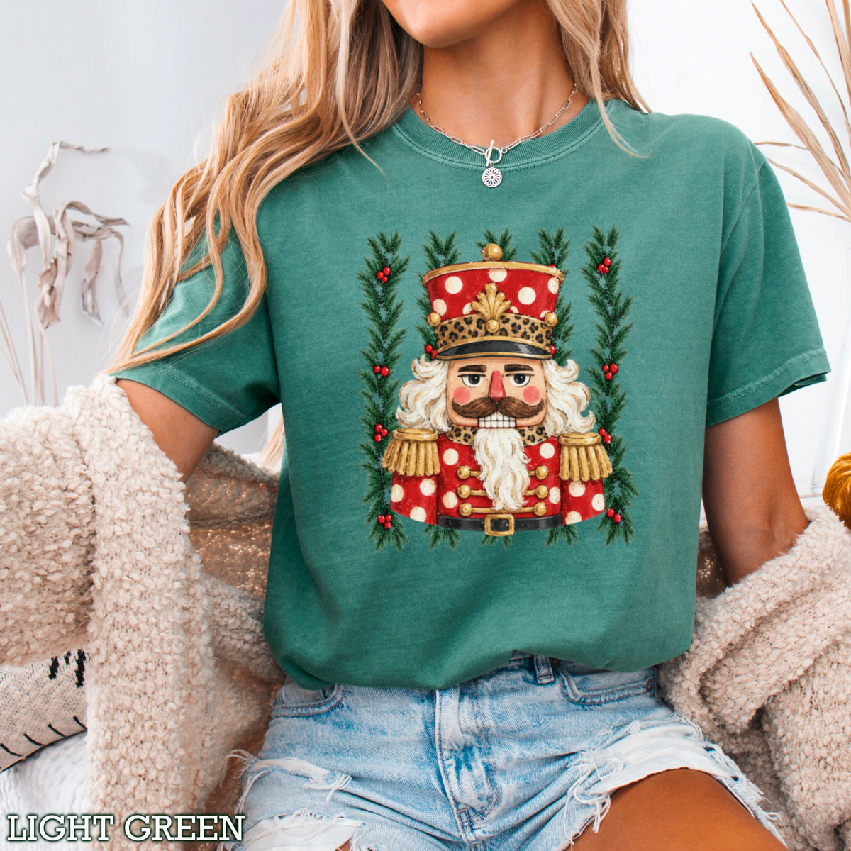 Preppy Nutcracker Christmas Comfort Color Graphic Tee