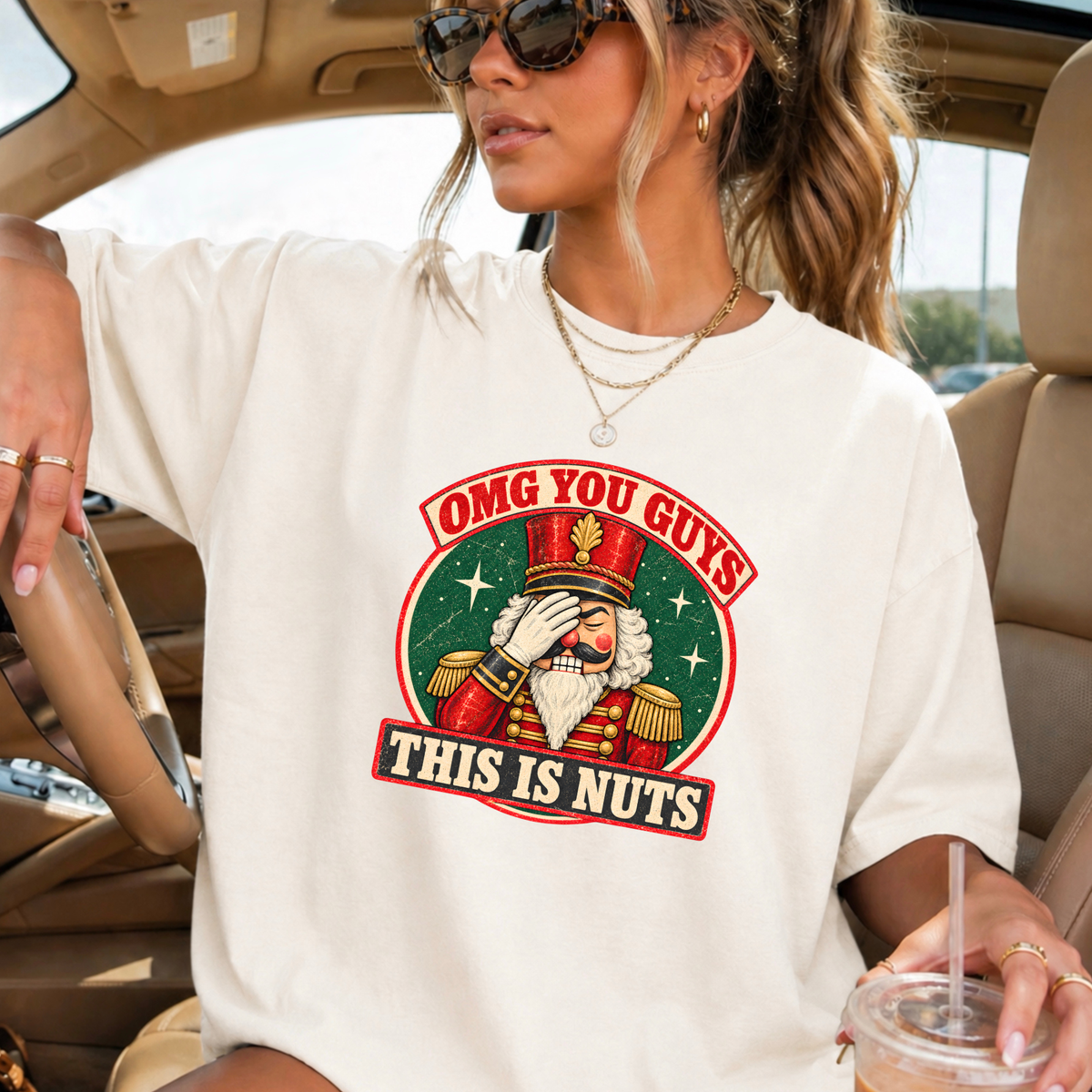 OMG You Guys This Is Nuts Christmas Comfort Color Graphic Tee