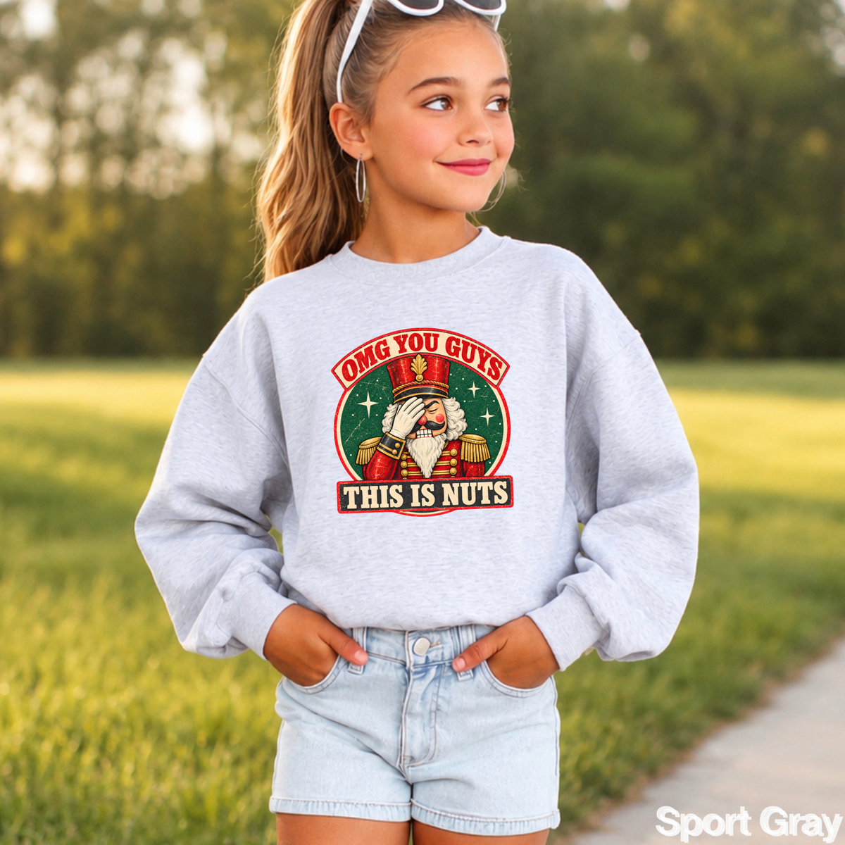OMG You Guys This Is Nuts Christmas Youth Crewneck Sweatshirt