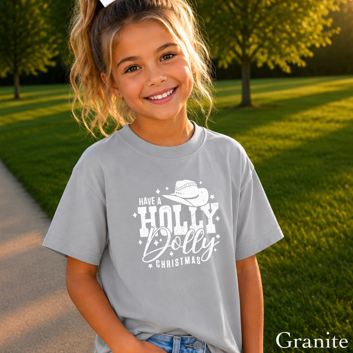 Have A Holly Christmas Youth Comfort Color T-Shirt