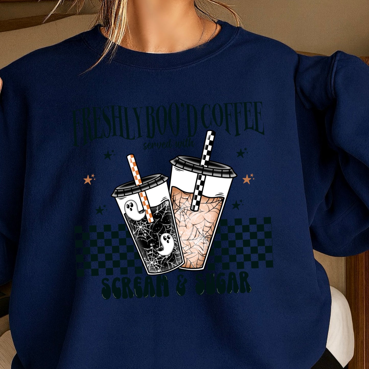 Freshly Boo’d Coffee Halloween Crewneck Sweatshirt