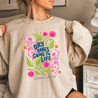 Dry Bones Come To Life Navy Lettering Christian Sweatshirt