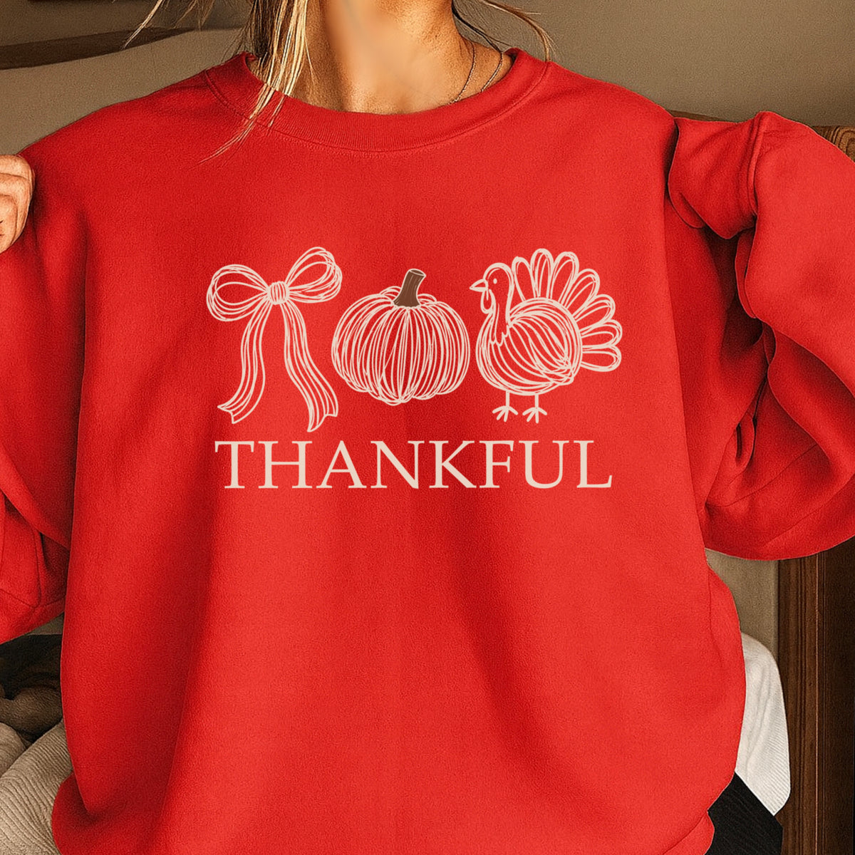 Thankful Thanksgiving Crewneck Sweatshirt