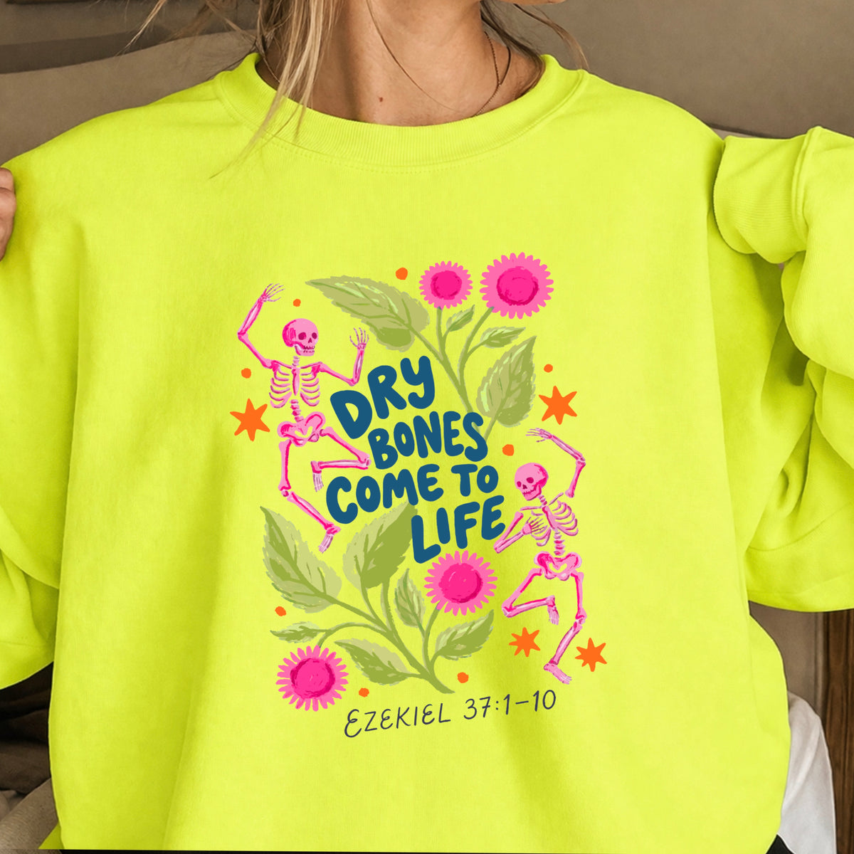 Dry Bones Come To Life Navy Lettering Christian Sweatshirt