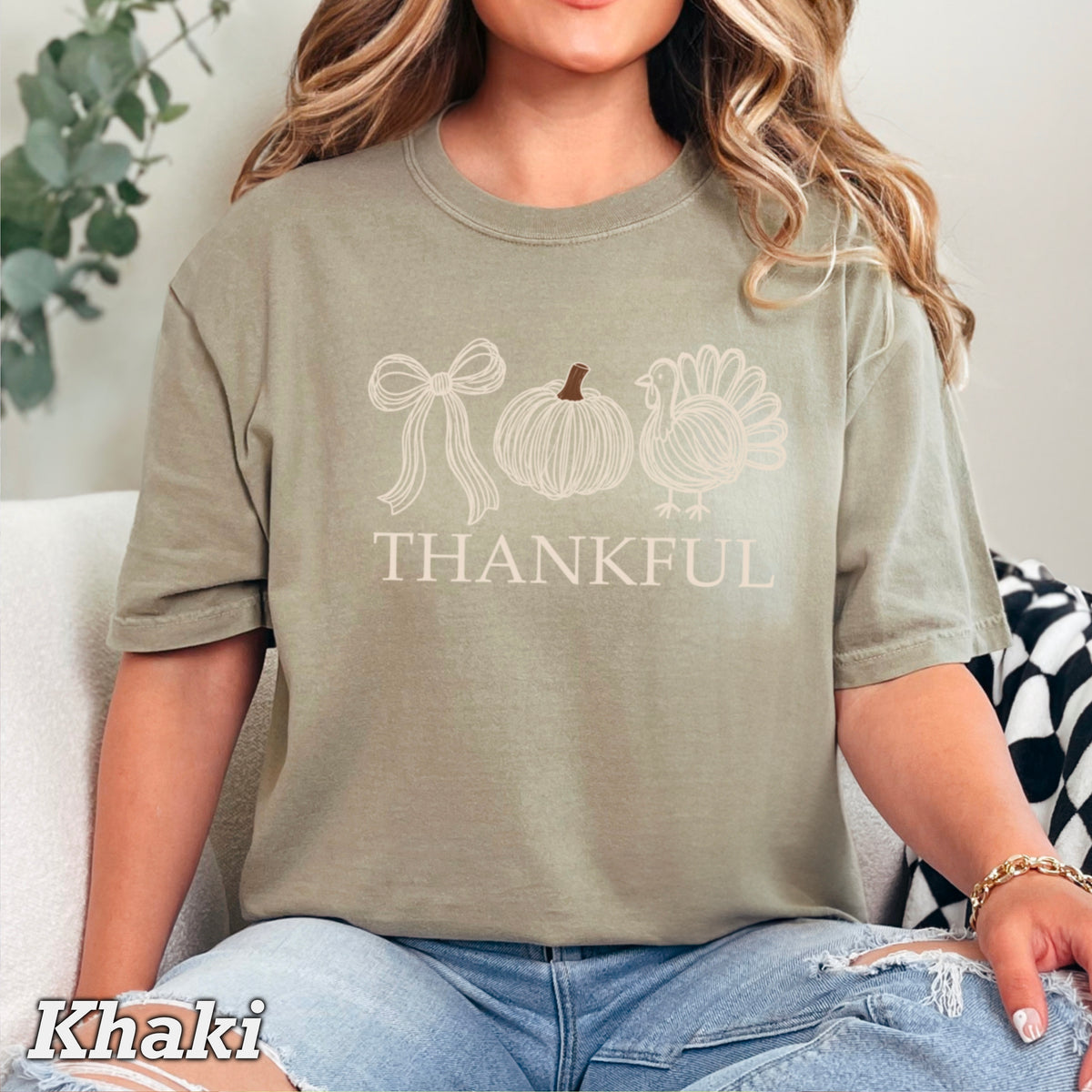 Thankful Thanksgiving Comfort Color Graphic Tee