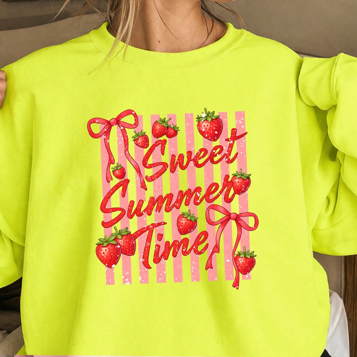 Sweet Summertime Strawberries Crewneck Sweatshirt
