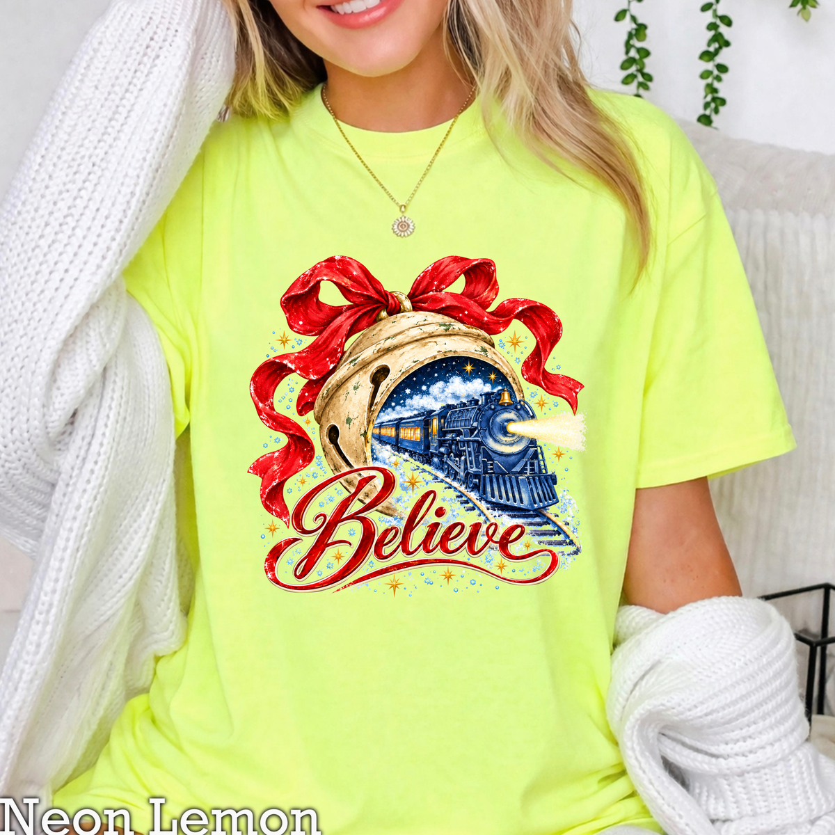 Believe Christmas Comfort Color Graphic Tee