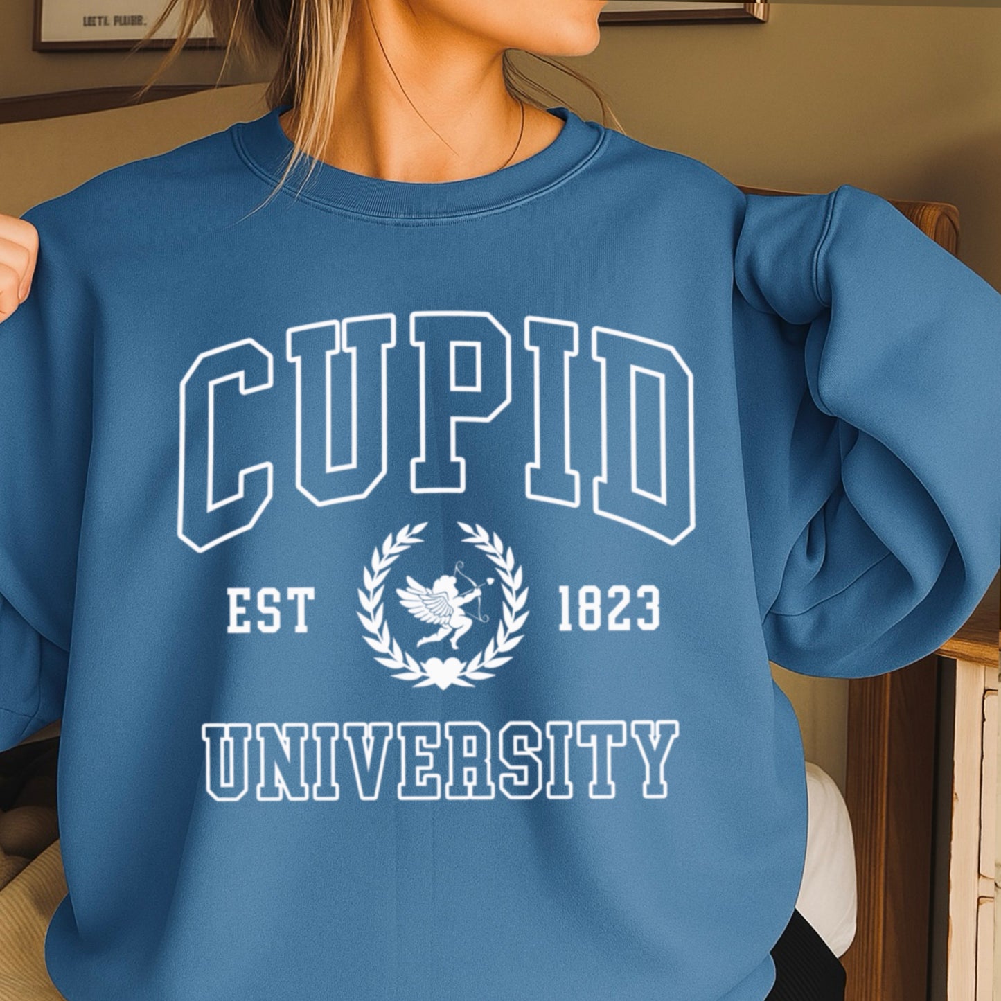 Cupid University Valentine’s Day Crewneck Sweatshirt