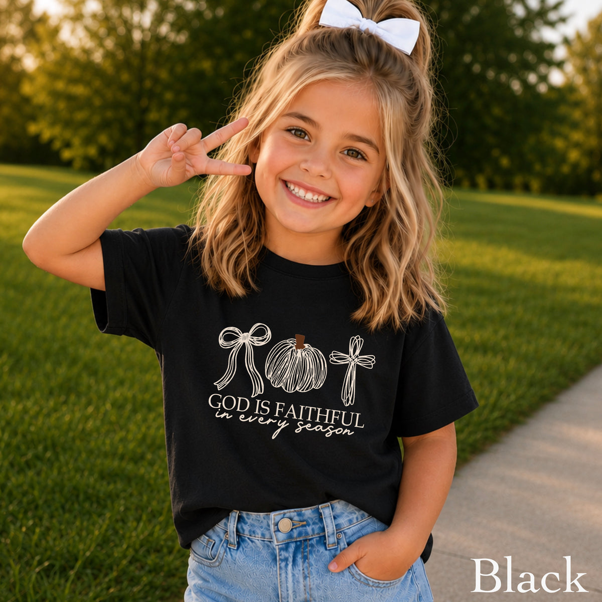 God Is Faithful In Every Season Youth Comfort Color T-Shirt