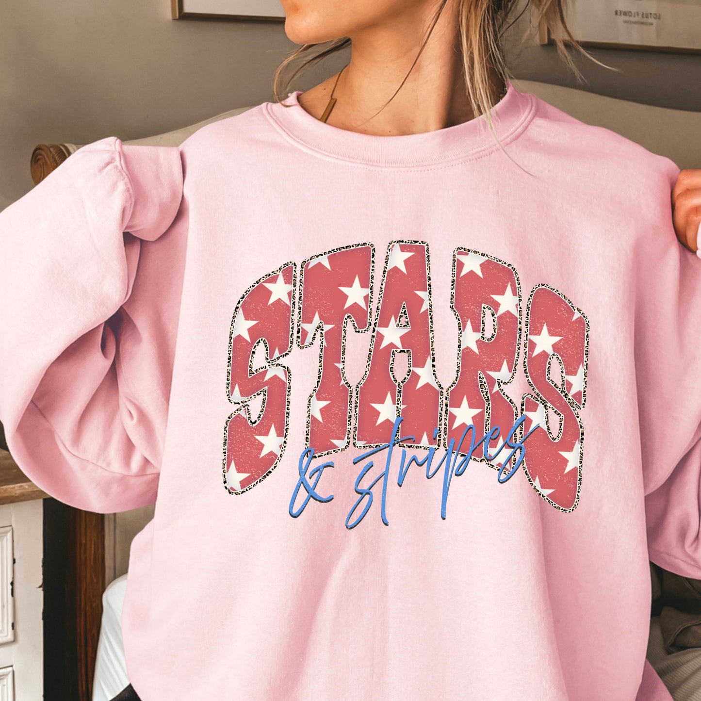 Stars & Stripes July4th Crewneck Sweatshirt