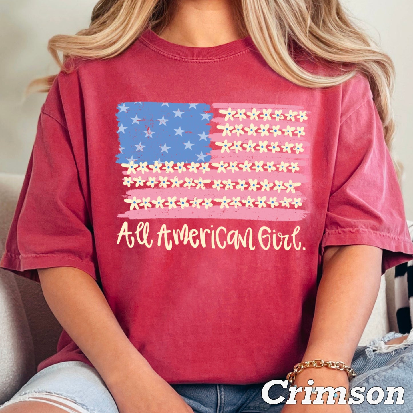 All American Girl Comfort Color Graphic Tee