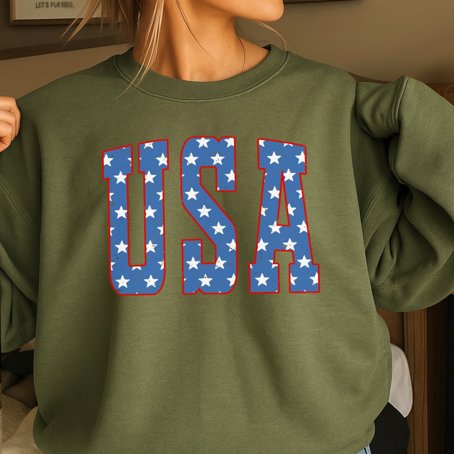 USA Patriotic Crewneck Sweatshirt