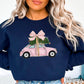 Pink Christmas Car Crewneck Sweatshirt