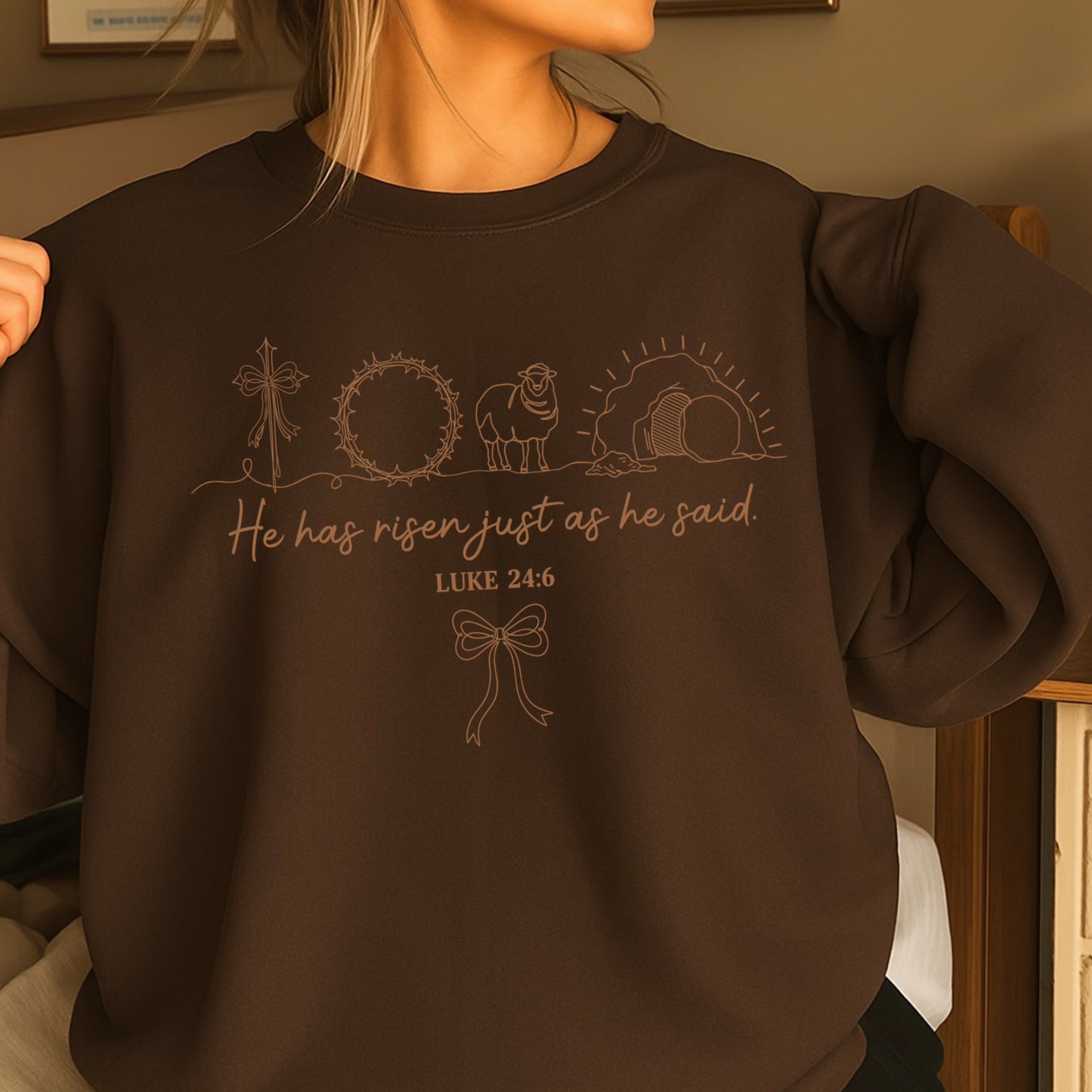 He Is Risen Easter Crewneck Sweatshirt