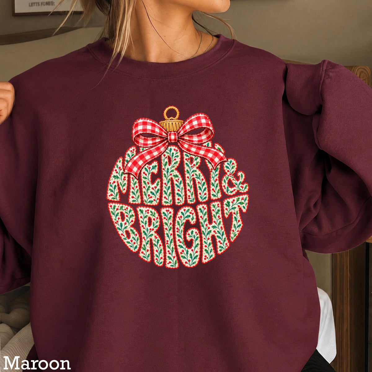 Merry & Bright Christmas Crewneck Sweatshirt