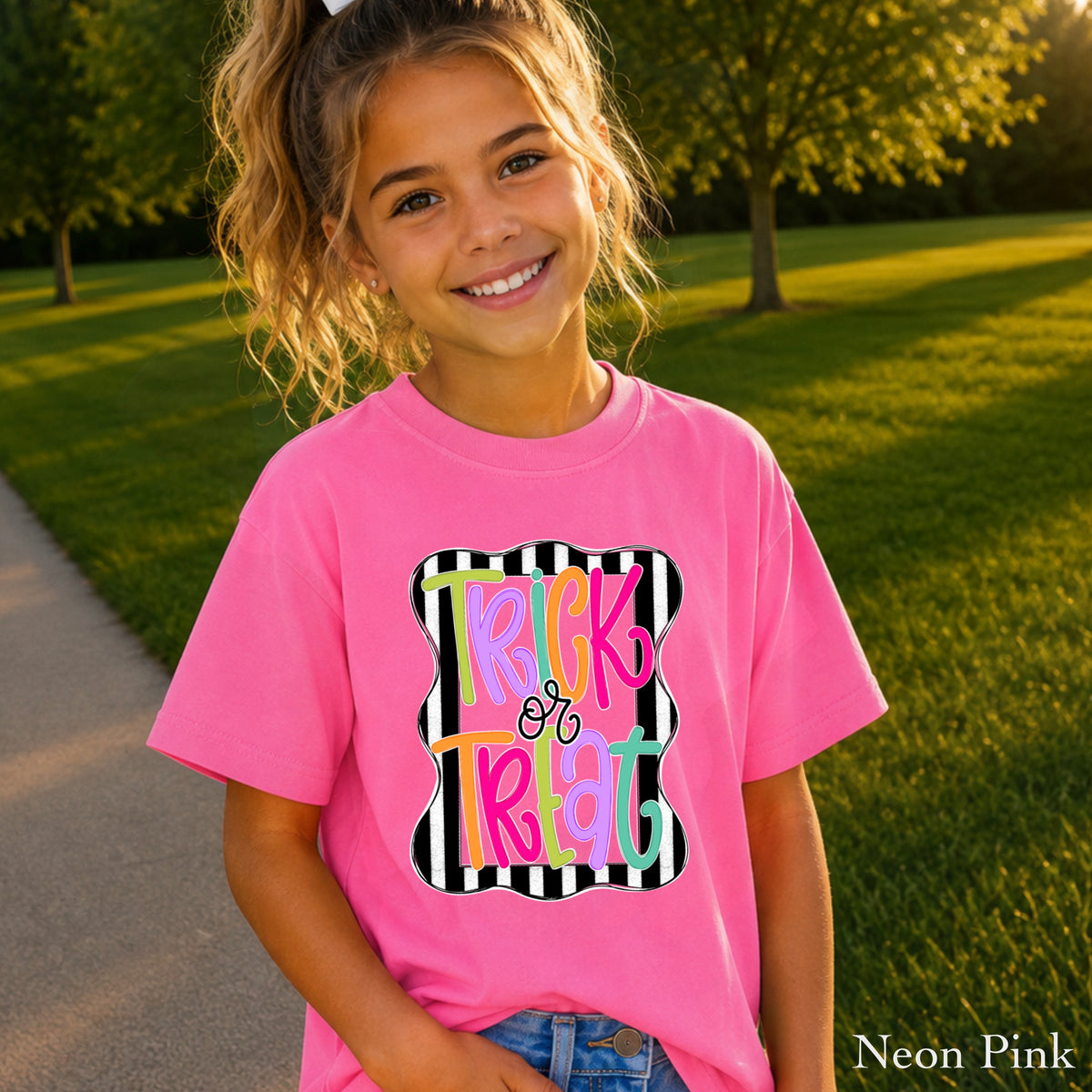 Trick Or Treat Halloween Youth Comfort Color T-Shirt