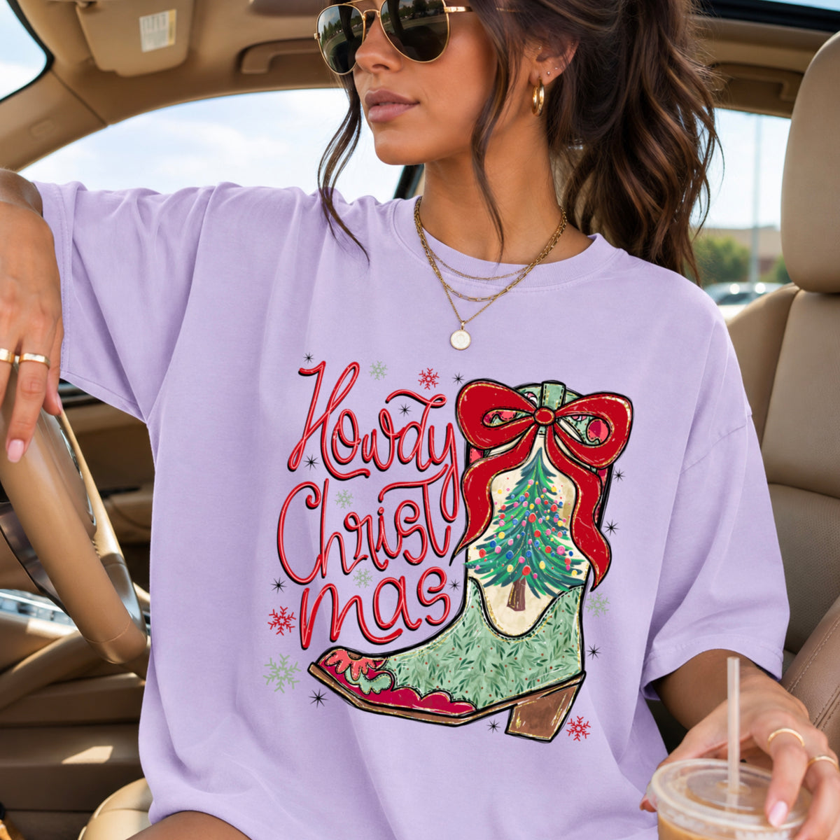 Howdy Christmas Comfort Color Graphic Tee