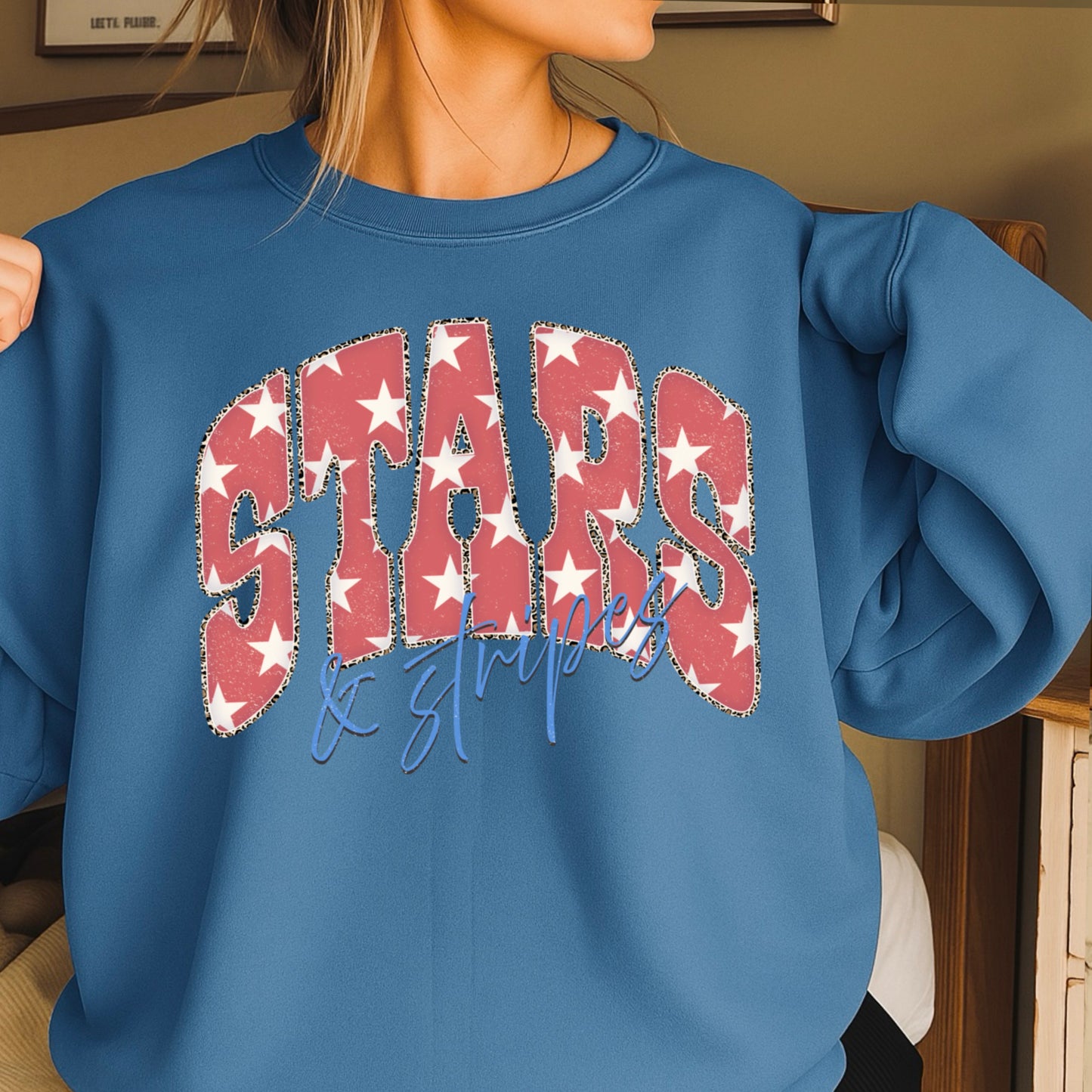 Stars & Stripes July4th Crewneck Sweatshirt