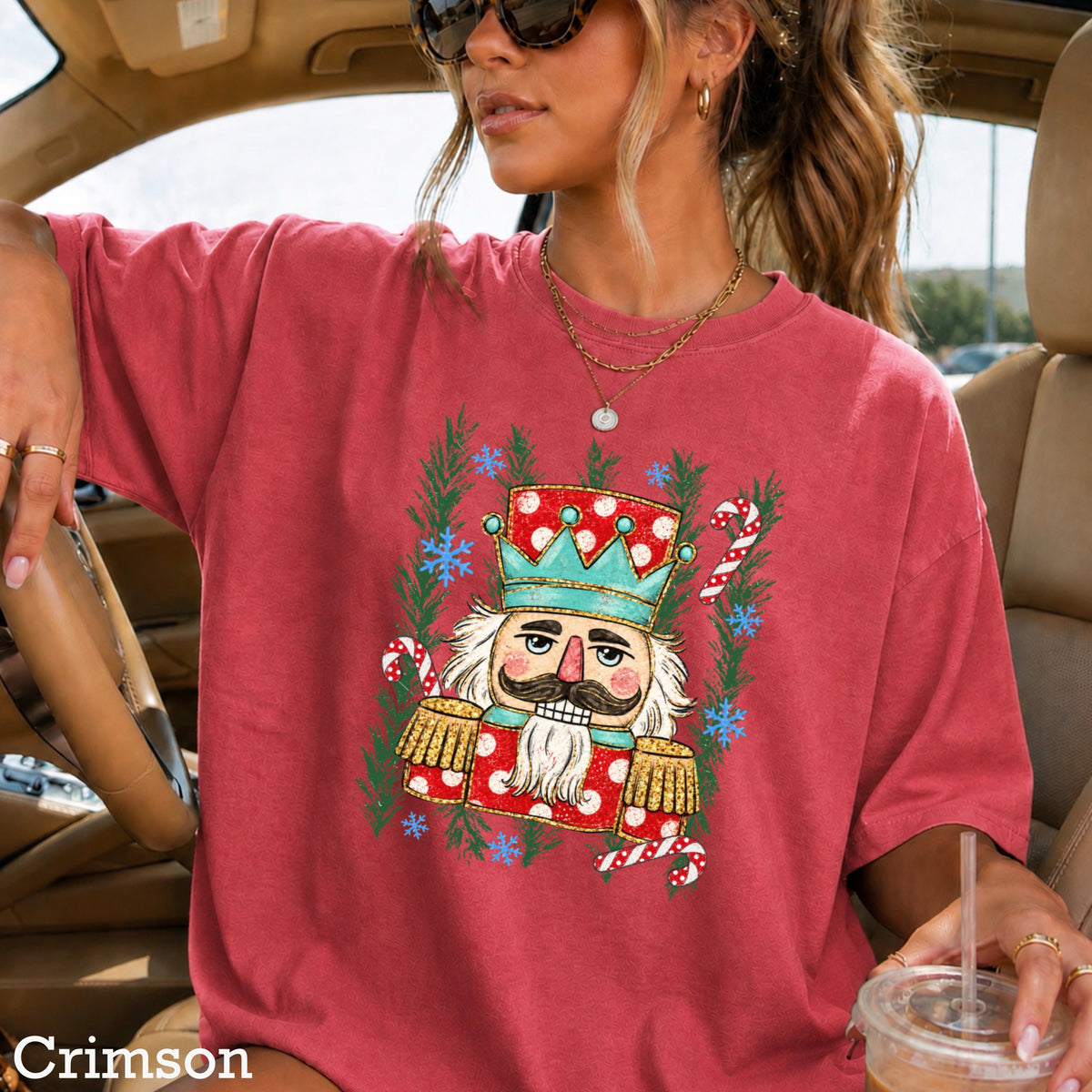 Preppy Nutcracker Christmas Comfort Color Graphic Tee