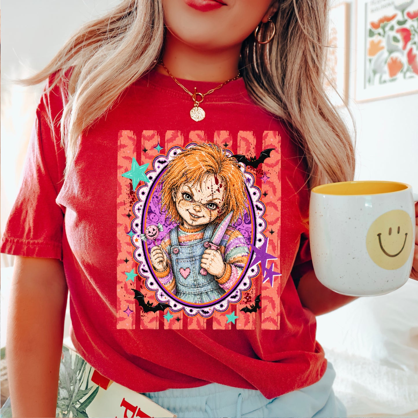 Horror Film Character Halloween Comfort Color Graphic Tee