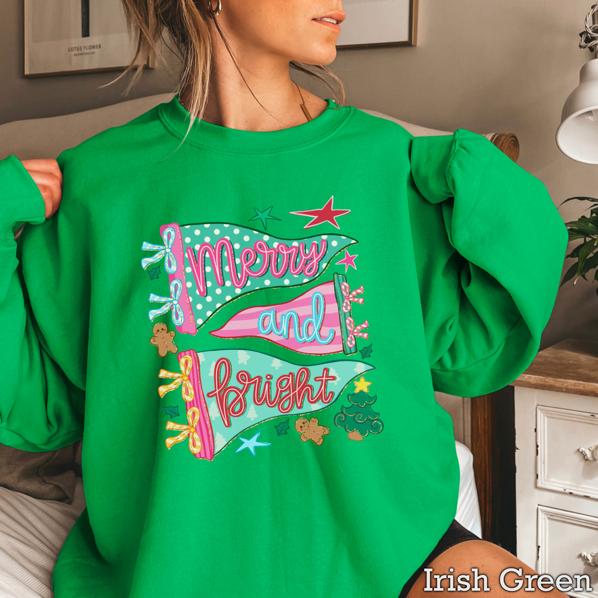 Merry And Bright Christmas Crewneck Sweatshirt