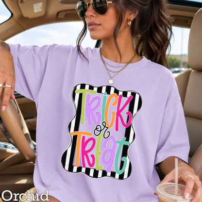 Trick Or Treat Halloween Comfort Color Graphic Tee