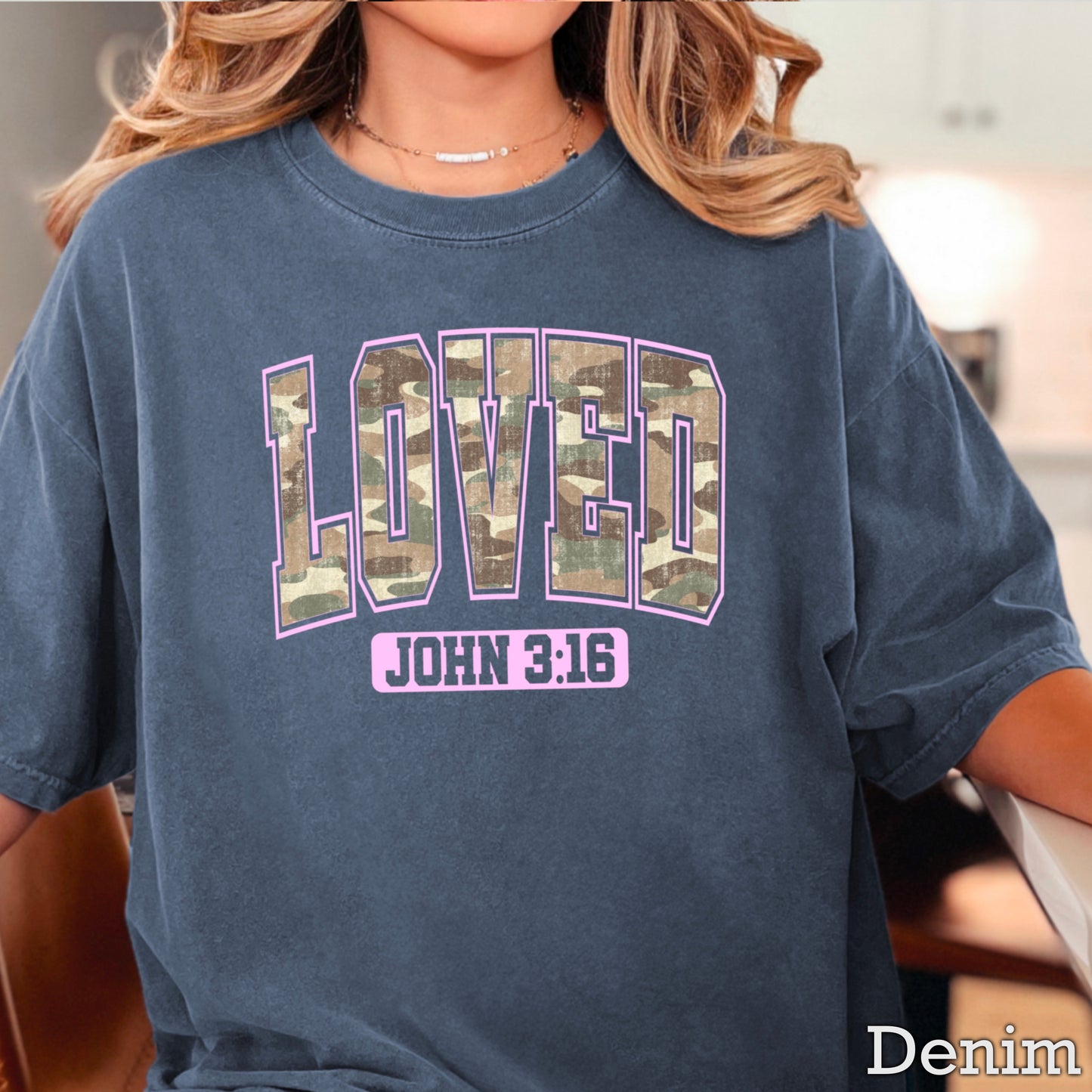 Camo John 3:16 Valentine’s Day Comfort Color Graphic Tee