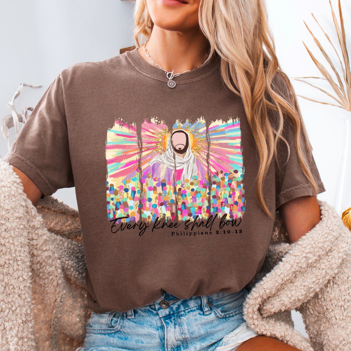 Every Knee Shall Bow Easter Comfort Color Graphic Tee