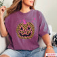 Leopard Pumpkin Halloween Comfort Color Graphic Tee