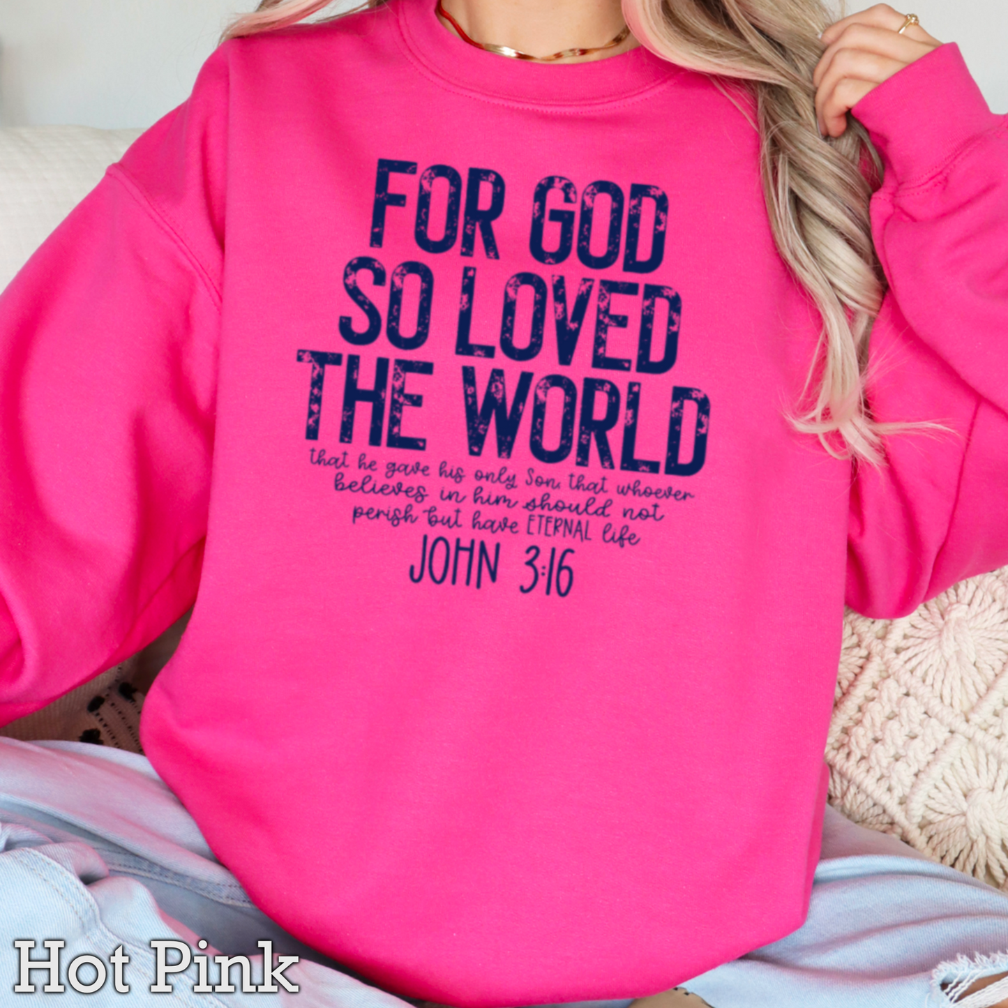 For God So Loved The World Graphic Crewneck Sweatshirt