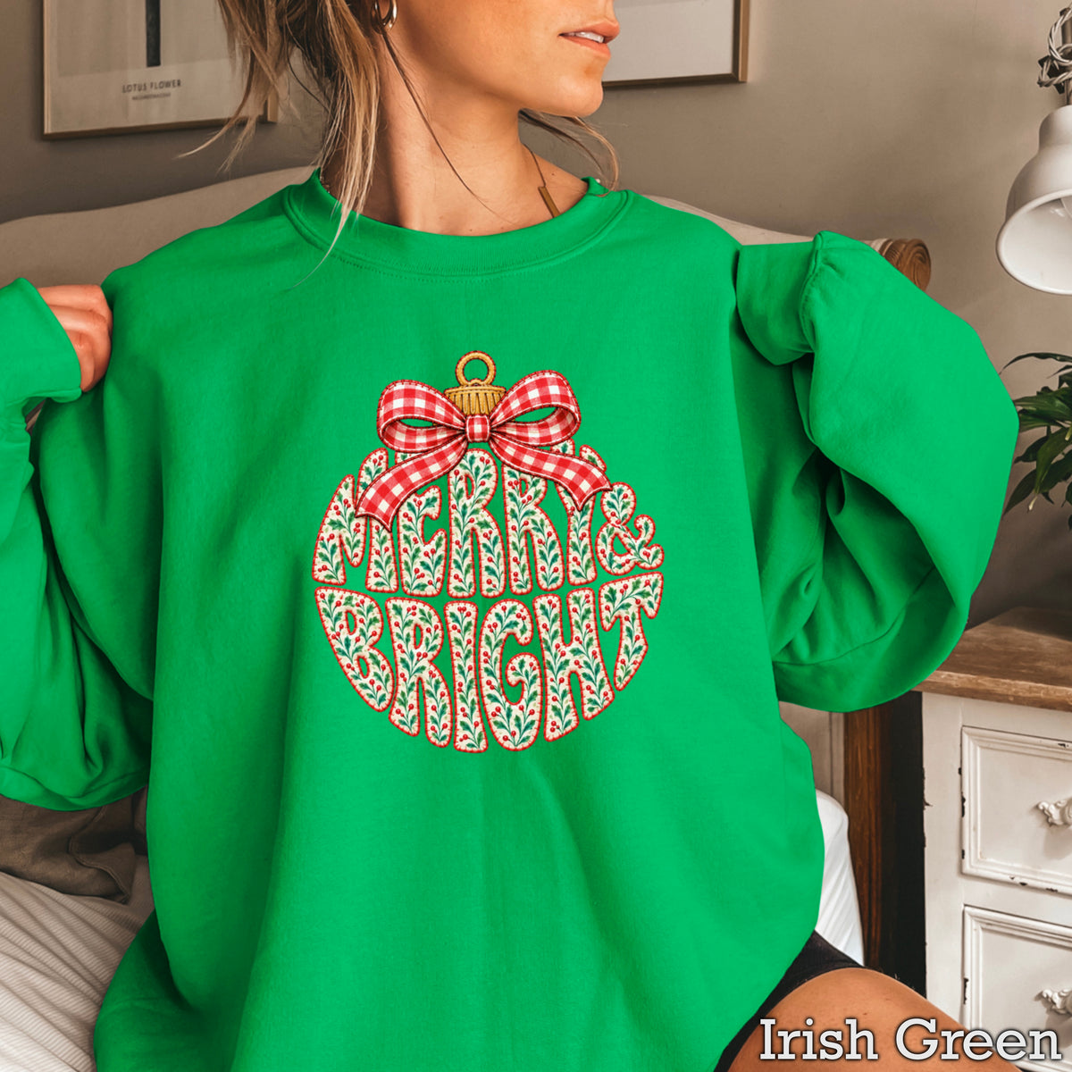 Merry & Bright Christmas Crewneck Sweatshirt