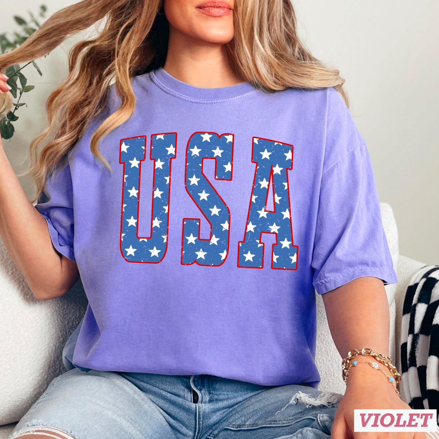 USA Patriotic Comfort Color Graphic Tee