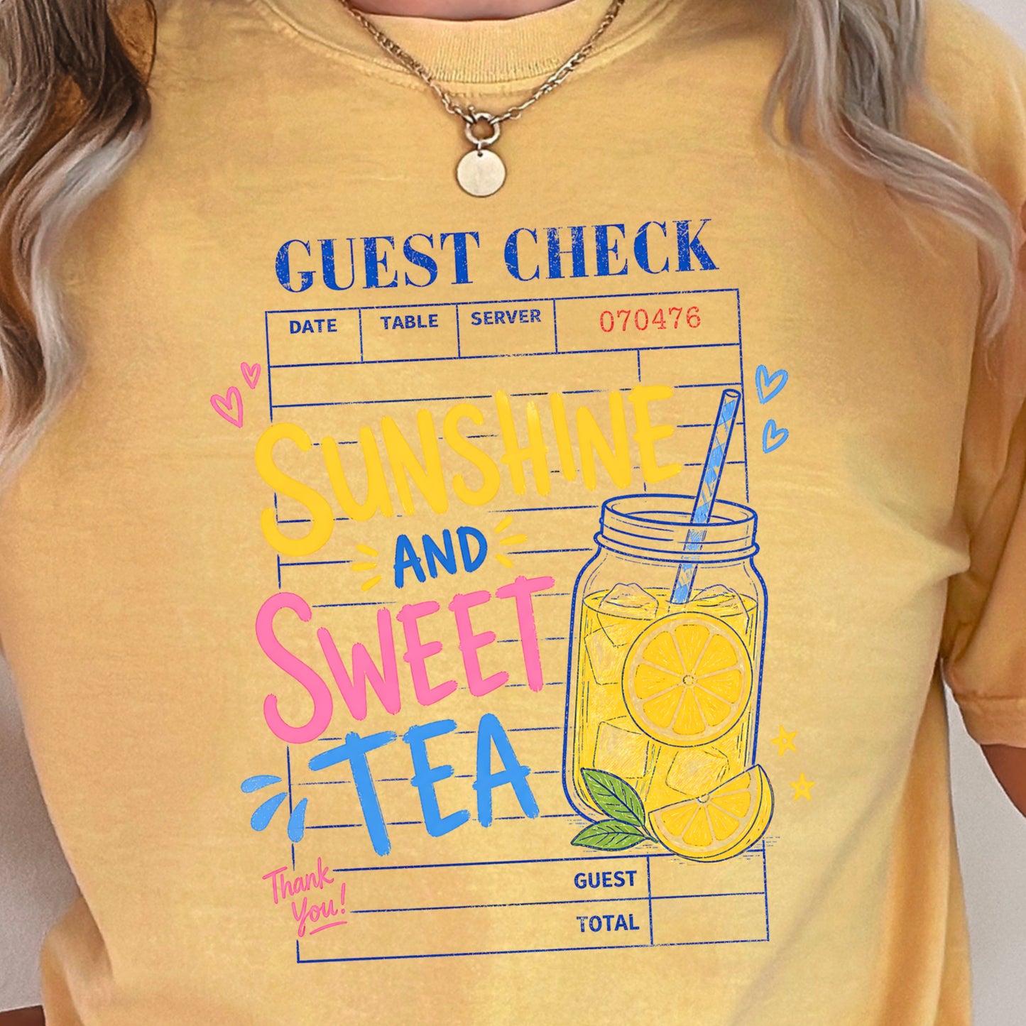 Guest Check Sunshine & Sweet Tea Comfort Color Graphic Tee