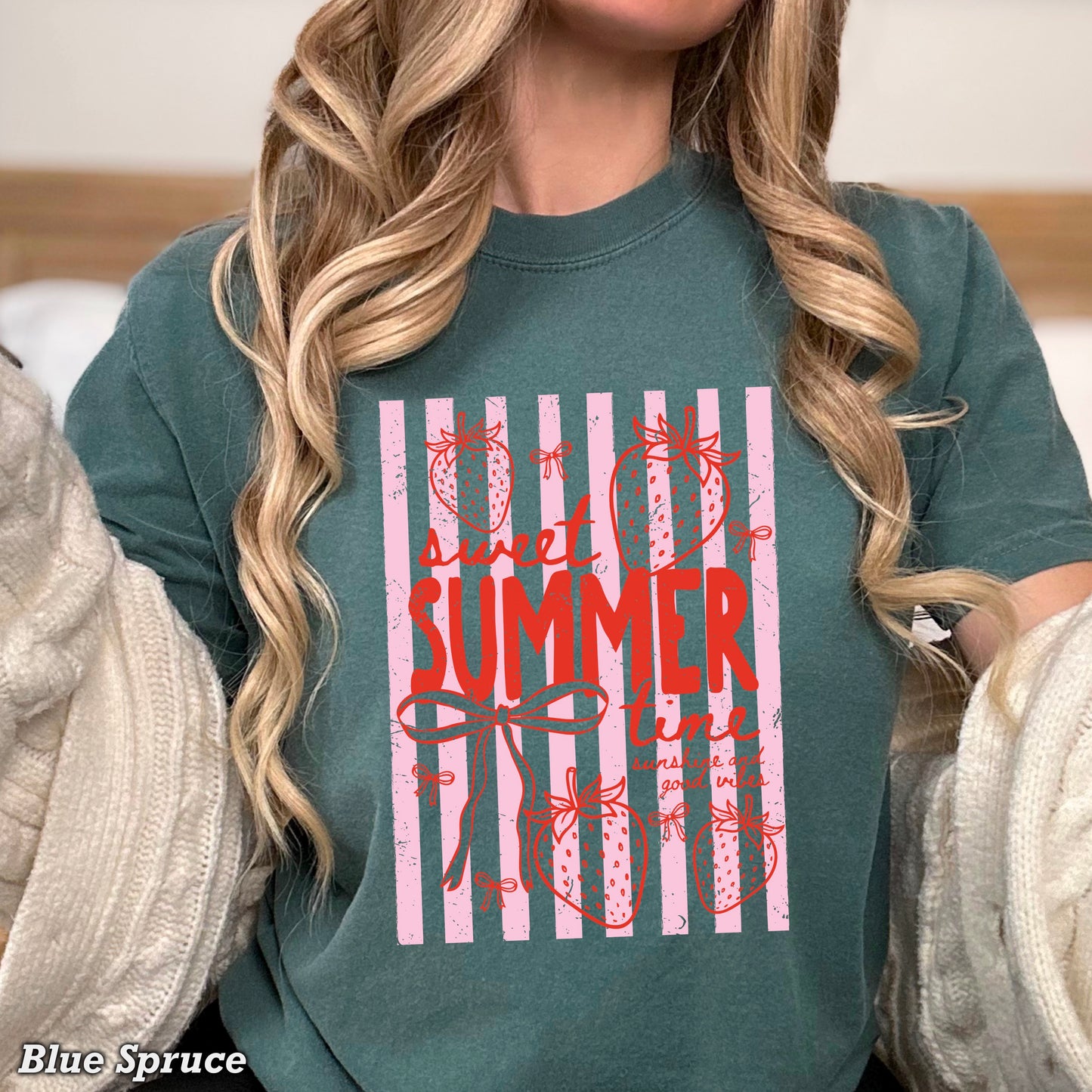 Sweet Summertime Strawberry Comfort Color Graphic Tee